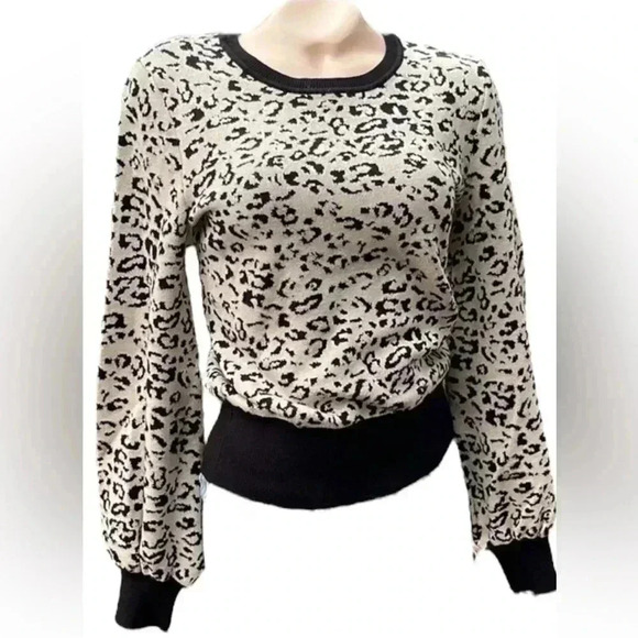 RACHEL ROY •cheetah print sweater LARGE Animal Print Viscose/ corpcore chic - Picture 2 of 7